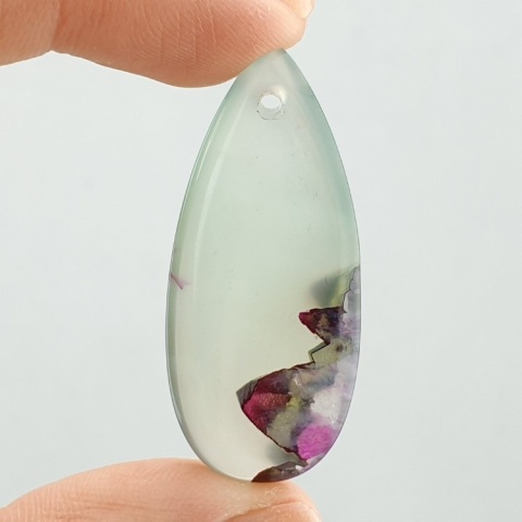 Agat kaboszon z dziurką 41x18 mm nr 113 Agat kaboszon z dziurką 41x18 mm nr 113