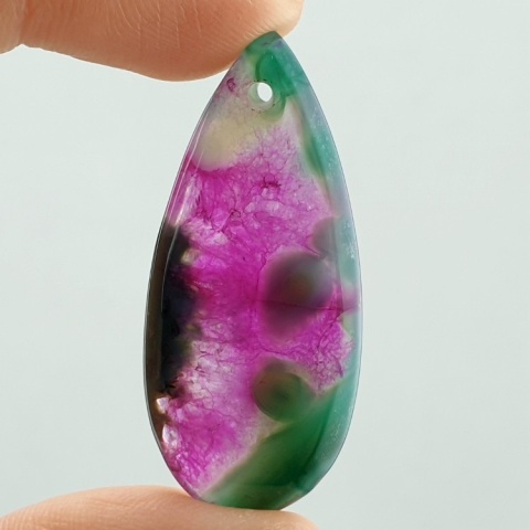 Agate cabochon with mounting hole 41x18 mm no 117