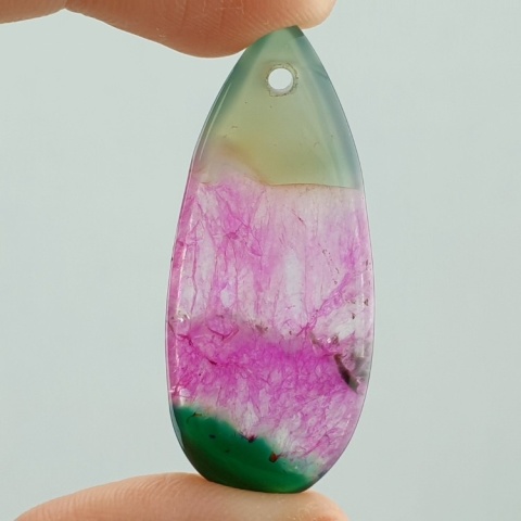 Agate cabochon with mounting hole 41x18 mm no 128 Agate cabochon with mounting hole 41x18 mm no 128