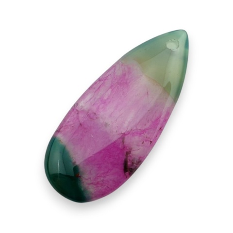 Agate cabochon with mounting hole 41x18 mm no 128 Agate cabochon with mounting hole 41x18 mm no 128