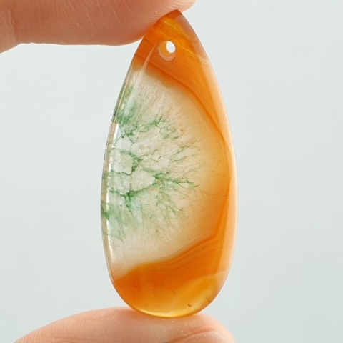 Agate cabochon with mounting hole 41x18 mm no 137