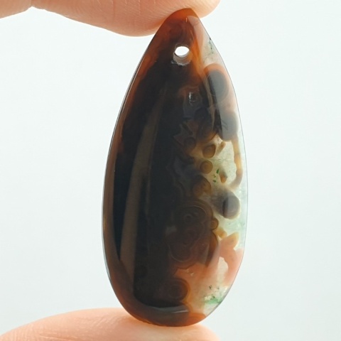 Agate cabochon with mounting hole 41x18 mm no 149 Agate cabochon with mounting hole 41x18 mm no 149
