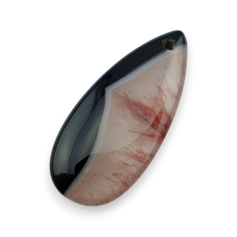 Agat kaboszon z dziurką 41x18 mm nr 158