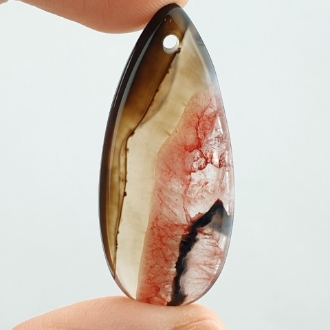 Agat kaboszon z dziurką 41x18 mm nr 159