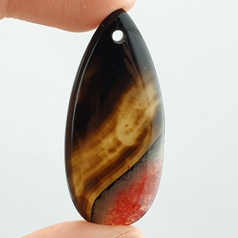 Agat kaboszon z dziurką 41x18 mm nr 161 Agat kaboszon z dziurką 41x18 mm nr 161