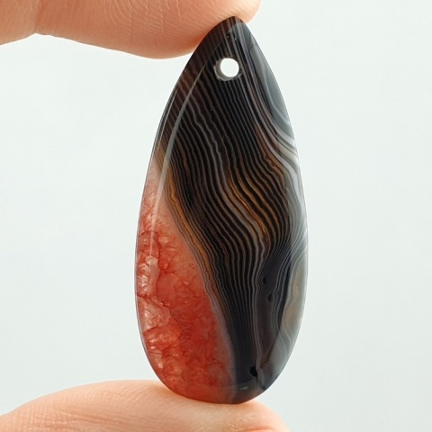 Agat kaboszon z dziurką 41x18 mm nr 162