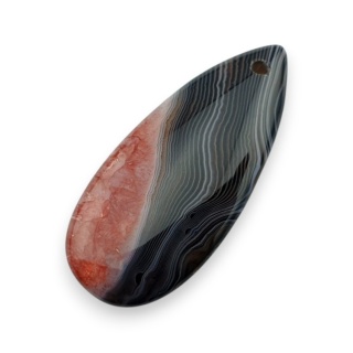 Agat kaboszon z dziurką 41x18 mm nr 162