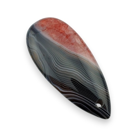 Agat kaboszon z dziurką 41x18 mm nr 162