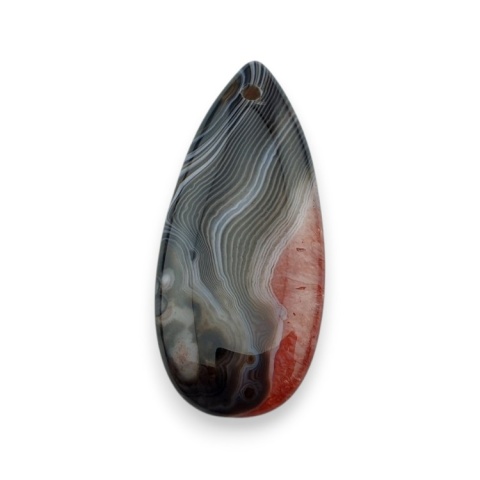 Agat kaboszon z dziurką 41x18 mm nr 162