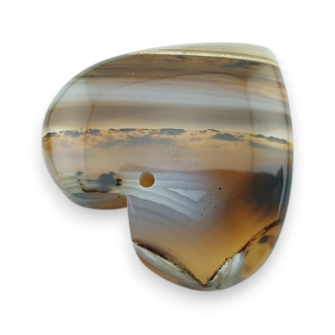 Agat montana serce z dziurką 23x22 mm nr 11 Agat montana serce z dziurką 23x22 mm nr 11