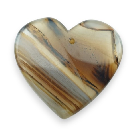 Agat montana serce z dziurką 23x22 mm nr 11 Agat montana serce z dziurką 23x22 mm nr 11