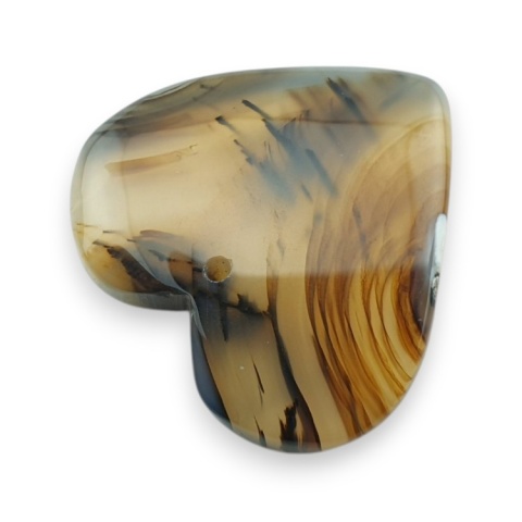 Agat montana serce z dziurką 23x22 mm nr 24 Agat montana serce z dziurką 23x22 mm nr 24