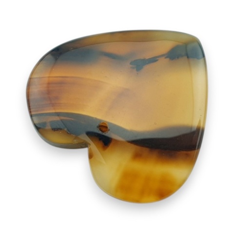 Montana agate heart with mounting hole 26x25 mm no 15