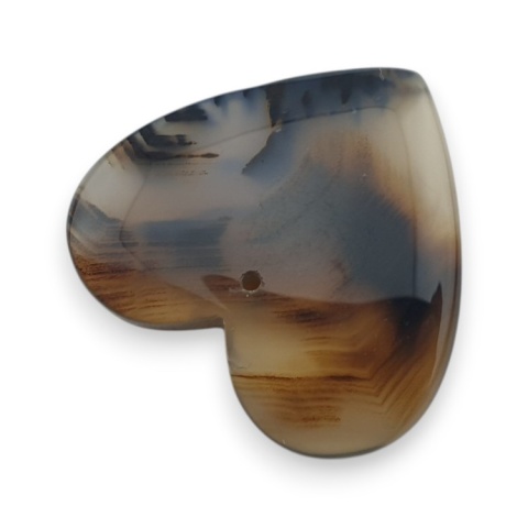 Montana agate heart with mounting hole 27x25 mm no 1 Montana agate heart with mounting hole 27x25 mm no 1