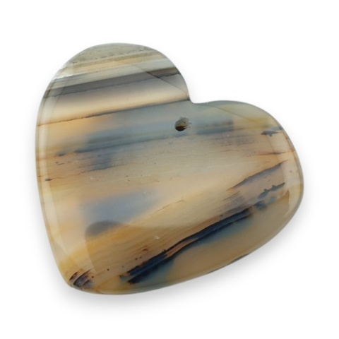 Montana agate heart with mounting hole 30x27 mm no 25