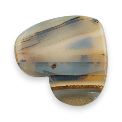 Montana agate heart with mounting hole 30x27 mm no 25