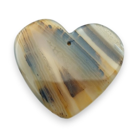 Montana agate heart with mounting hole 30x27 mm no 25