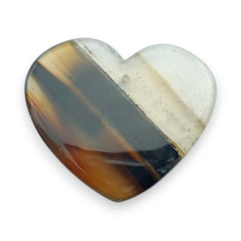 Montana agate heart with mounting hole 31x26 mm no 22