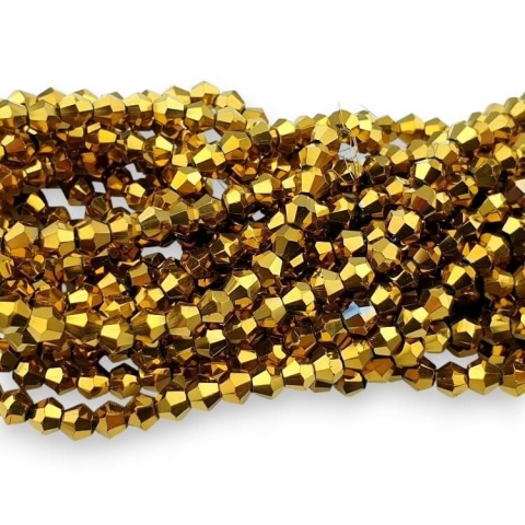 Bicone gold 4 mm sznur 31 cm Bicone gold 4 mm sznur 31 cm