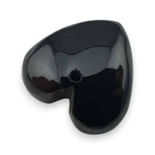 Czarny agat serce z dziurką 16x15 mm nr 68