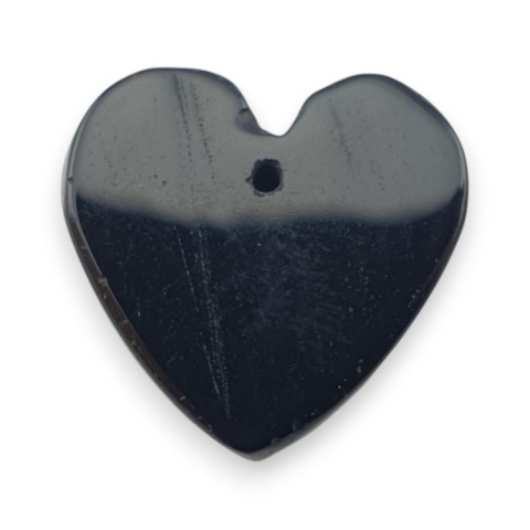Black agate heart with mounting hole 16x15 mm no 68