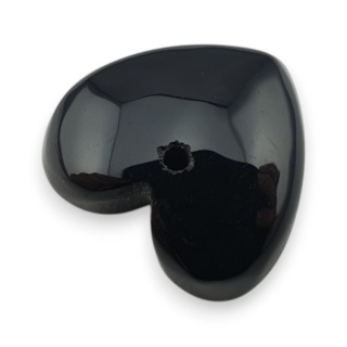Czarny agat serce z dziurką 16x15 mm nr 69