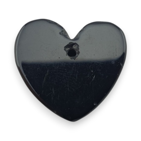 Black agate heart with mounting hole 16x15 mm no 69 Black agate heart with mounting hole 16x15 mm no 69