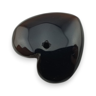 Czarny agat serce z dziurką 16x16 mm nr 62