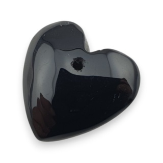 Czarny agat serce z dziurką 16x16 mm nr 64
