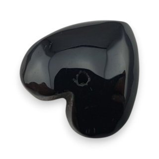 Czarny agat serce z dziurką 16x16 mm nr 64