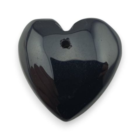 Black agate heart with mounting hole 16x16 mm no 64 Black agate heart with mounting hole 16x16 mm no 64