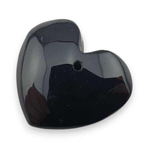 Black agate heart with mounting hole 17x15 mm no 56 Black agate heart with mounting hole 17x15 mm no 56