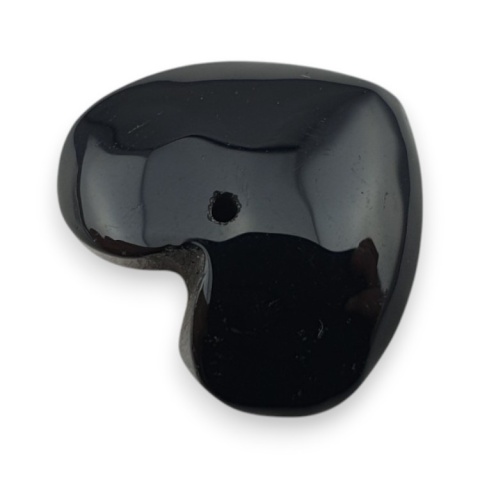 Black agate heart with mounting hole 17x15 mm no 56 Black agate heart with mounting hole 17x15 mm no 56