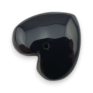Czarny agat serce z dziurką 17x16 mm nr 23