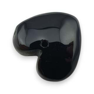 Czarny agat serce z dziurką 17x16 mm nr 33