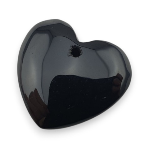 Czarny agat serce z dziurką 17x16 mm nr 34 Czarny agat serce z dziurką 17x16 mm nr 34