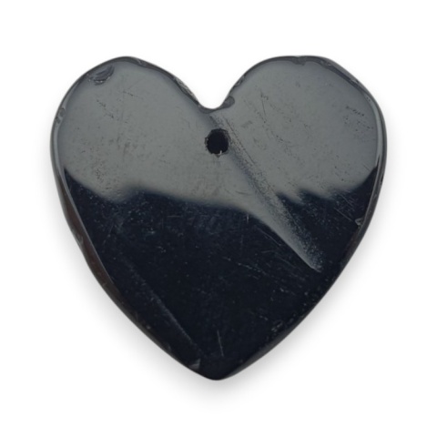 Czarny agat serce z dziurką 17x16 mm nr 47 Czarny agat serce z dziurką 17x16 mm nr 47
