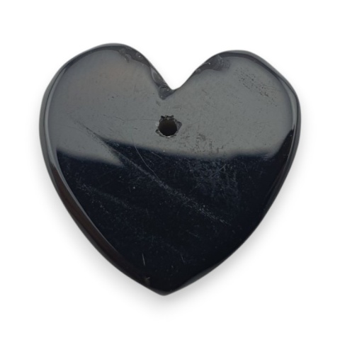 Czarny agat serce z dziurką 17x16 mm nr 65 Czarny agat serce z dziurką 17x16 mm nr 65