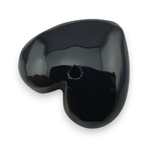 Czarny agat serce z dziurką 17x16 mm nr 66 Czarny agat serce z dziurką 17x16 mm nr 66