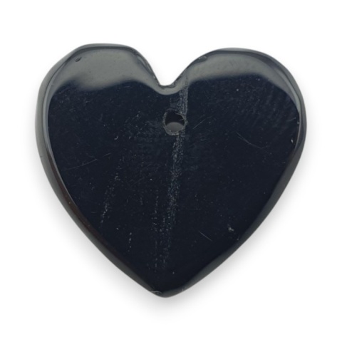 Czarny agat serce z dziurką 17x16 mm nr 66 Czarny agat serce z dziurką 17x16 mm nr 66