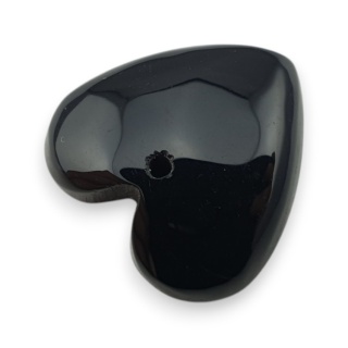 Black agate heart with mounting hole 17x17 mm no 25