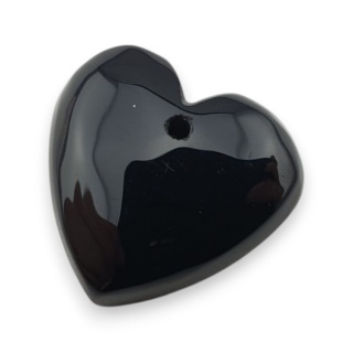 Black agate heart with mounting hole 17x17 mm no 29
