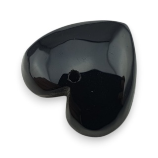 Black agate heart with mounting hole 17x17 mm no 29
