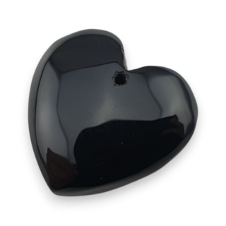 Black agate heart with mounting hole 17x17 mm no 36