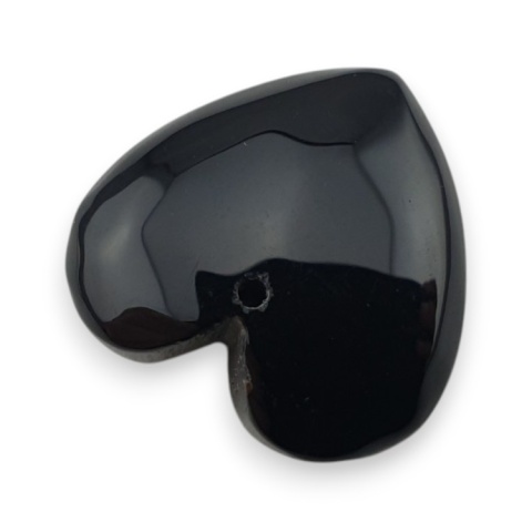Czarny agat serce z dziurką 17x17 mm nr 36 Czarny agat serce z dziurką 17x17 mm nr 36