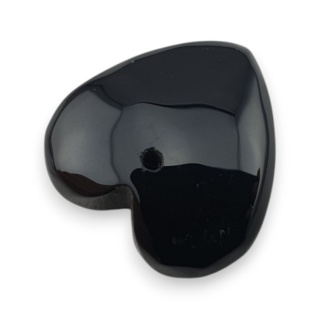 Black agate heart with mounting hole 17x17 mm no 37