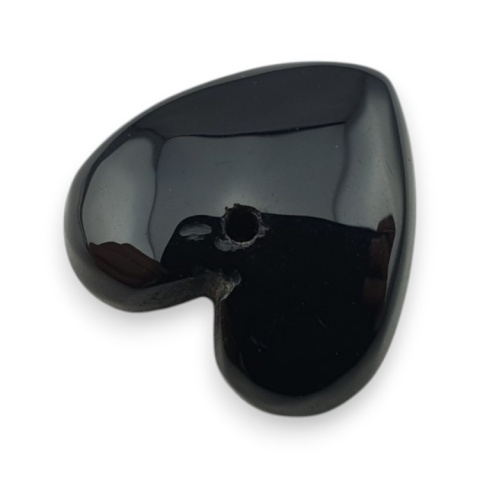Czarny agat serce z dziurką 17x17 mm nr 45 Czarny agat serce z dziurką 17x17 mm nr 45