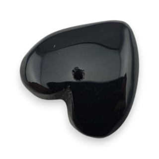 Black agate heart with mounting hole 17x17 mm no 49