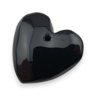Black agate heart with mounting hole 17x17 mm no 52