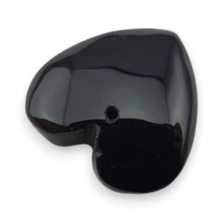 Black agate heart with mounting hole 17x17 mm no 54